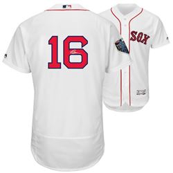 Andrew Benintendi Signed Red Sox World Series 2018 Majestic Jersey (Fanatics Hologram)