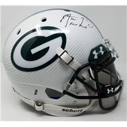 Aaron Rodgers Signed Packers LE Custom Hydro Dipped White Full-Size Authentic On-Field Helmet Inscri