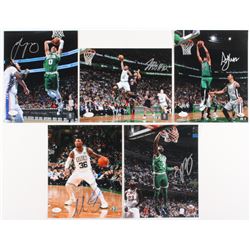 Lot of (5) Celtics 8x10 Signed Photos with Terry Rozier, Al Horford, Jayson Tatum, Jaylen Brown  Mar