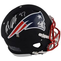 Rob Gronkowski Signed Patriots Custom Matte Black Full-Size Authentic On-Field Speed Helmet (Steiner