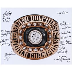 1972 Miami Dolphins 16x20 Photo Team-Signed by (20) with Jim Kiick, Dick Anderson, Larry Little, Jim