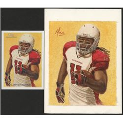 Lot of (2) Larry Fitzgerald Topps with 2009 National Chicle Mini Artist Proof Artist Signature #80  