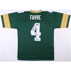 Brett Favre Signed Green Bay Packers Mitchell  Ness Jersey Inscribed "95, 96, 97 MVP", "HOF 16", "La