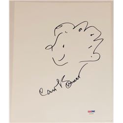 Carol Burnett Signed 8.5x11 Photo with Hand Drawn Sketch (PSA COA)