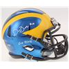 Image 1 : Devin Bush Jr. Signed Michigan Wolverines Chrome Mini Speed Helmet Inscribed "Go Blue" (Radtke COA)