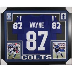 Reggie Wayne Signed 35x43 Custom Framed Jersey (Beckett COA)