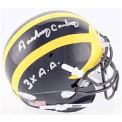 Anthony Carter Signed Michigan Wolverines Mini Helmet Inscribed "3x A.A." (JSA COA)