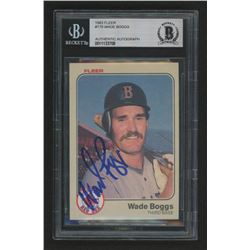 Wade Boggs Signed 1983 Fleer #179 RC (BGS Encapsulated)