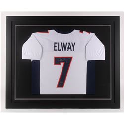 John Elway Signed 35.5x43.5 Custom Framed Jersey (Radtke COA  Elway Hologram)