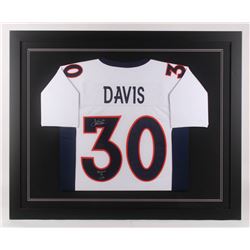 Terrell Davis Signed 35.5x43.5 Custom Framed Jersey Inscribed "Broncos 4 Life" (Radtke COA)