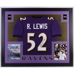 Ray Lewis Signed 35x43 Custom Framed Jersey (JSA COA)