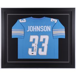 Kerryon Johnson Signed 35.5x43.5 Custom Framed Jersey (Radtke COA)