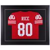 Image 1 : Jerry Rice Signed 35.5x43.5 Custom Framed Jersey (Radtke COA)