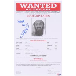Robert J. Oâ€™Neill Signed Osama Bin Laden FBI Wanted Document 8.5x13 Inscribed â€œNever Quitâ€ (PS
