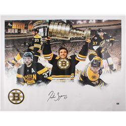 Patrice Bergeron Signed Boston Bruins 34x44 Canvas (Bergeron COA)