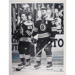 Patrice Bergeron  Brad Marchand Signed Boston Bruins 34x44 Canvas (Bergeron COA)