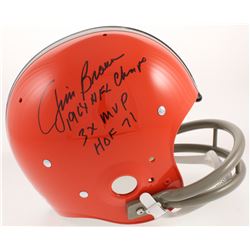 Jim Brown Signed Cleveland Browns Full-Size Suspension Helmet with (3) Inscriptions (Beckett COA)
