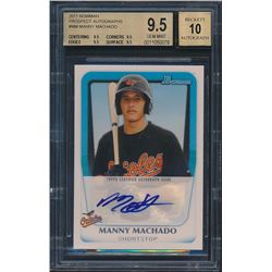 2011 Bowman Prospect Autographs #MM Manny Machado (BGS 9.5)