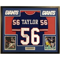 Lawrence Taylor Signed 35x43 Custom Framed Jersey (JSA COA)