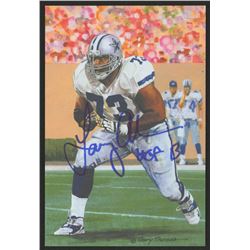 Larry Allen Signed 2013 LE Dallas Cowboys 4x6 Pro Football Hall of Fame Art Collection Card Inscribe