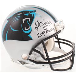Thomas Davis Signed Carolina Panthers Full-Size Authentic On-Field Helmet Inscribed "Keep Pounding" 