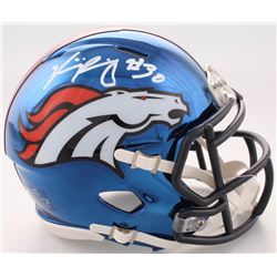 Phillip Lindsay Signed Denver Broncos Chrome Speed Mini-Helmet (JSA COA)