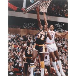 Magic Johnson  Julius Erving Signed 16x20 Photo (PSA COA)