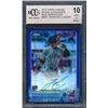 Image 1 : 2015 Topps Chrome Rookie Autographs Blue Refractors #ARFL Francisco Lindor (BCCG 10)
