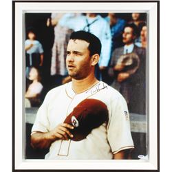 Tom Hanks Signed "A League Of Their Own" 22x26 Custom Framed Print On Canvas (PSA Hologram)