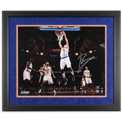 Kristaps Porzingis Signed New York Knicks 22x26 Custom Framed Photo DIsplay (Steiner COA)