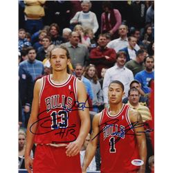 Derrick Rose  Joakim Noah Signed Chicago Bulls 11x14 Photo (PSA COA)
