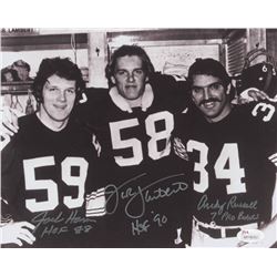 Jack Ham, Jack Lambert  Andy Russell Signed Pittsburgh Steelers 8x10 Photo Inscribed "HOF 88", "HOF 