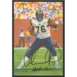Orlando Pace Signed 2016 LE St. Louis Rams 4x6 Pro Football Hall of Fame Art Collection Card Inscrib