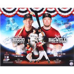Craig Biggio  Jeff Bagwell Signed Houston Astros 16x20 Photo Inscribed "HOF 15"  "HOF '17" (TriStar 