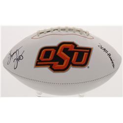 Thurman Thomas Signed Oklahoma State Cowboys Logo Football Inscribed "2x All American" (Radtke COA)