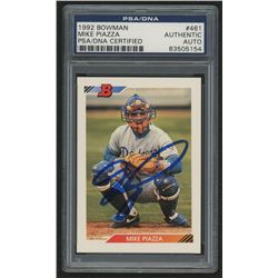 Mike Piazza Signed 1992 Bowman #461 RC (PSA Encapsulated)