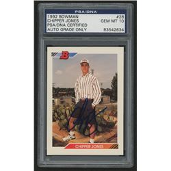 Chipper Jones Signed 1992 Bowman #28 (PSA Encapsulated)