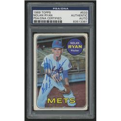 Nolan Ryan Signed 1969 Topps #533 Inscribed "H.O.F. '99" (PSA Encapsulated)