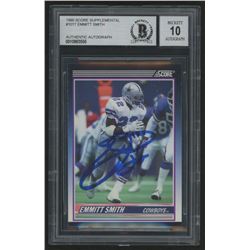 Emmitt Smith Signed 1990 Score Supplemental #101T RC (BGS Encapsulated)