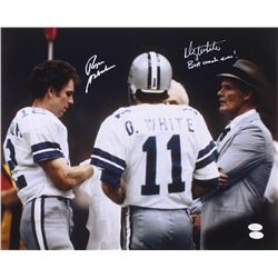 Danny White  Roger Staubach Signed Dallas Cowboys 16x20 Photo Inscribed "Best Coach Ever!" (JSA COA)