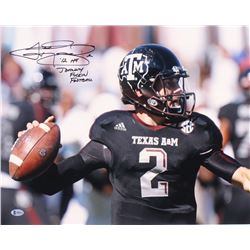 Johnny Manziel Signed Texas AM Aggies 16x20 Photo Inscribed "'12HT"  "Johnny *F***** Football" (Beck