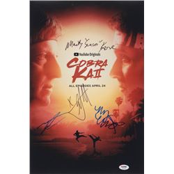 "Cobra Kai" 12x18 Photo Cast-Signed by (4) with Martin Kove, Xolo Mariduena, Tanner Buchanan  Mary M