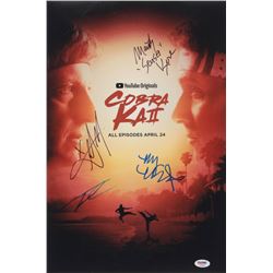 "Cobra Kai" 12x18 Photo Cast-Signed by (4) with Martin Kove, Xolo Mariduena, Tanner Buchanan  Mary M