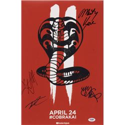 "Cobra Kai" 12x18 Photo Cast-Signed by (4) with Martin Kove, Xolo Mariduena, Tanner Buchanan  Mary M