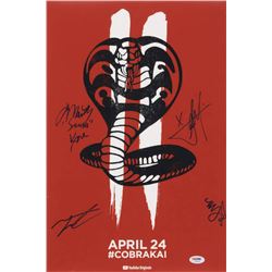 "Cobra Kai" 12x18 Photo Cast-Signed by (4) with Martin Kove, Xolo Mariduena, Tanner Buchanan  Mary M