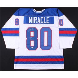 Jim Craig Signed Jersey Inscribed "1980 Gold" (JSA COA)