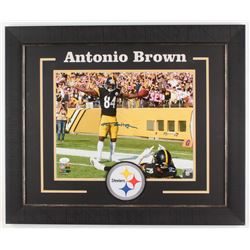 Antonio Brown Signed Pittsburgh Steelers 19x23 Custom Framed Photo Display (JSA COA)