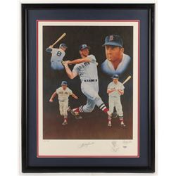 Carl Yastrzemski Signed LE Boston Red Sox 23.5x30 Custom Framed Lithograph Display (PSA COA)