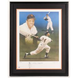 Willie Mays Signed LE San Francisco Giants 23.5x30 Custom Framed Lithograph Display (PSA Hologram)