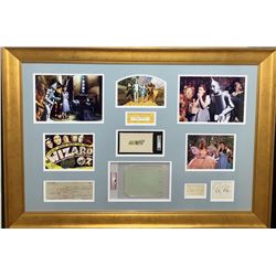 "The Wizard of Oz" 28x40 Custom Framed Cut Display Signed by (6) with Judy Garland, Ray Bolger, Jack